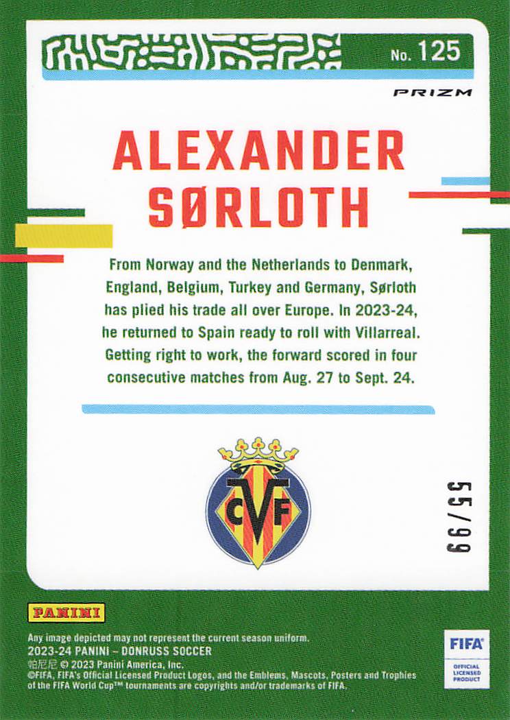 Alexander Sorloth Villarreal #/99 2023-24 Donruss