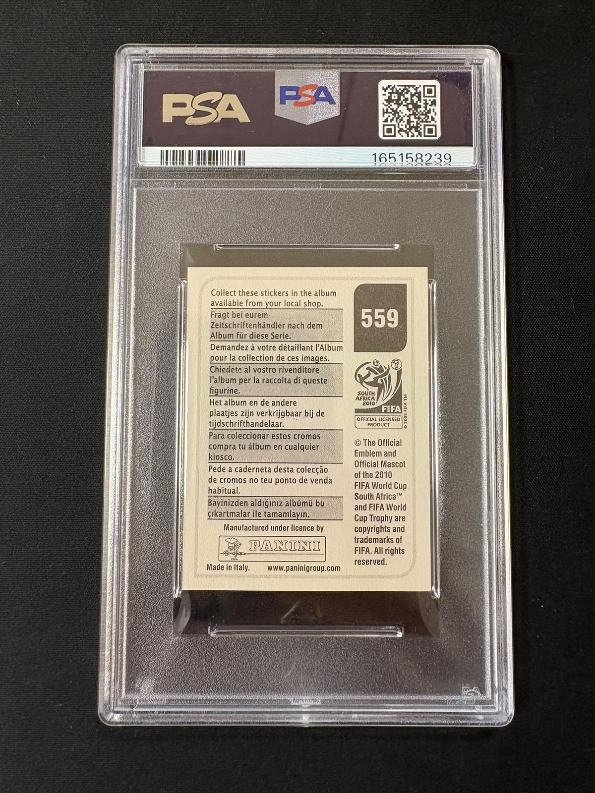 Cristiano Ronaldo - 2010 Panini World Cup Sticker PSA 9