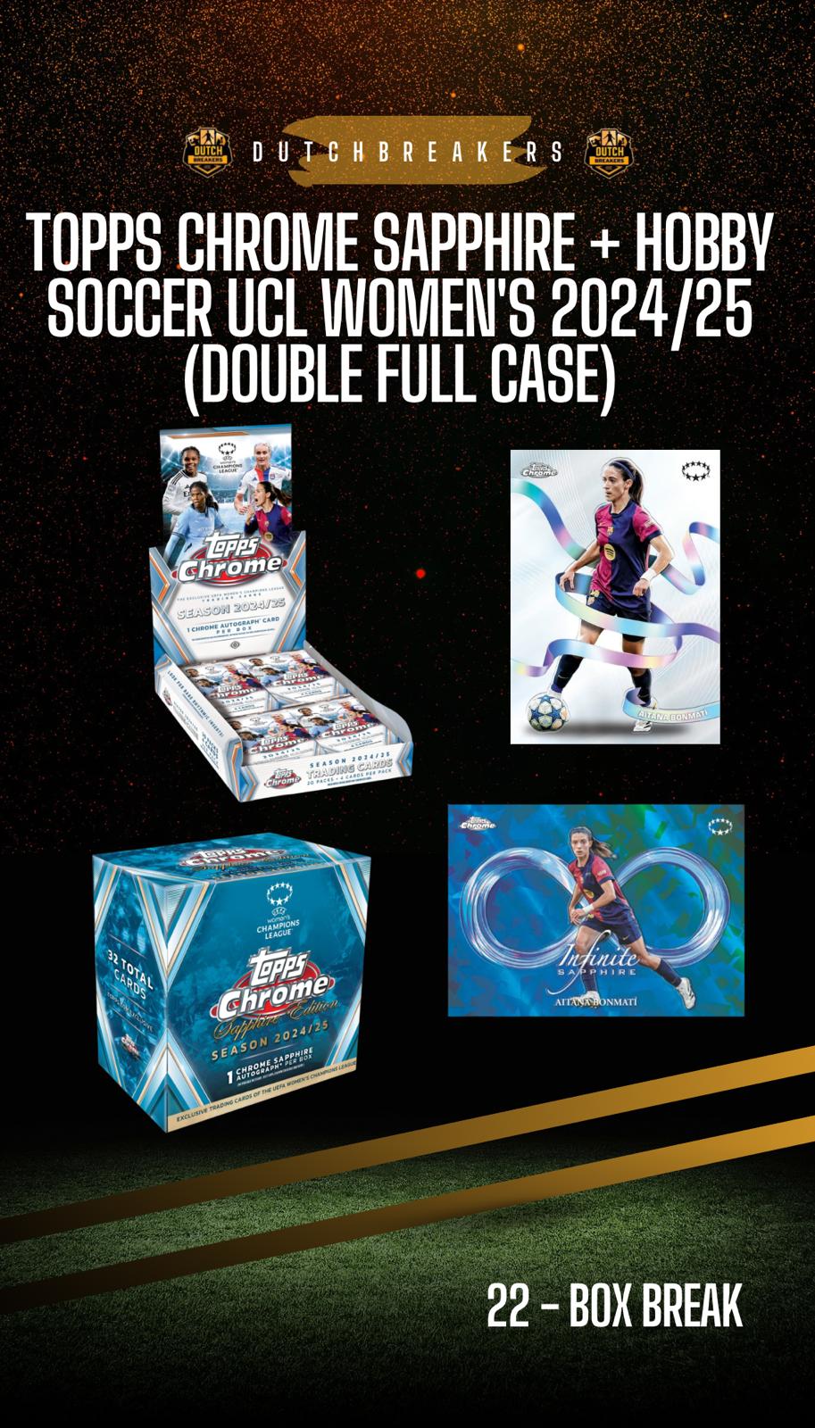 2024-25 Topps Chrome Sapphire+ hobby UCL Women's -(DOUBLE FULL CASE) #162