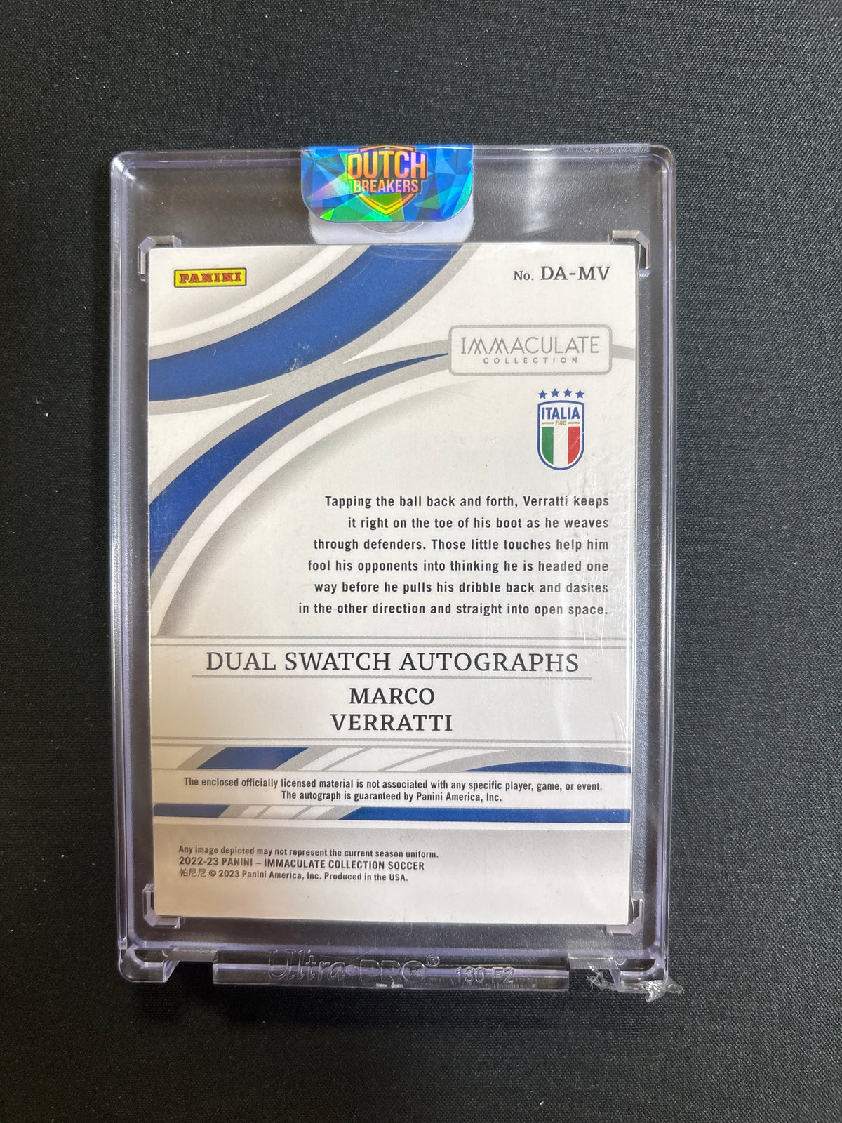 Marco Verratti - 2022-23 Panini Immaculate autograph Patch 1/1