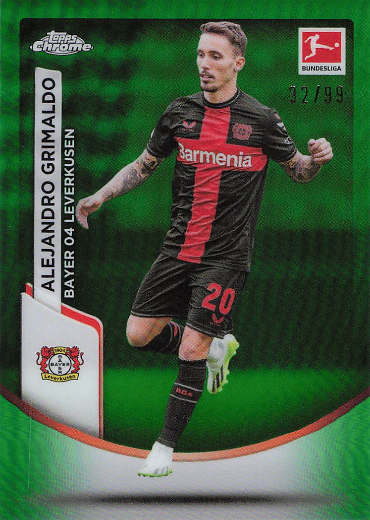 Alejandro Grimaldo Bayer 04 Leverkusen #/99 2023-24 Topps Chrome Bundesliga