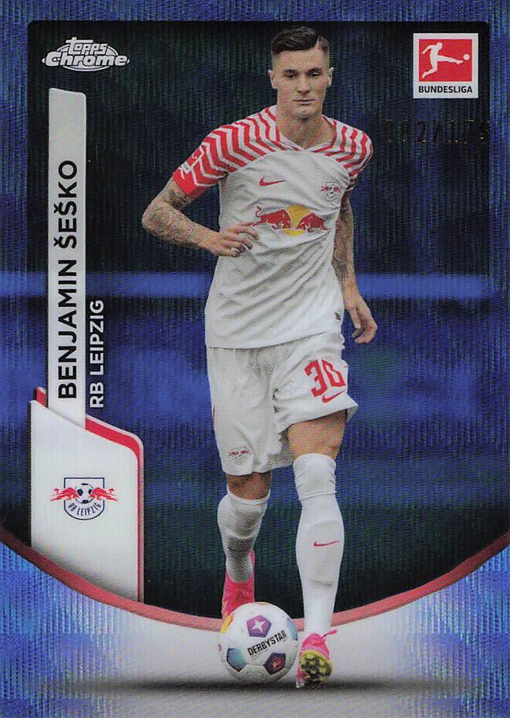 Benjamin Šeško RB Leipzig #/175 2023-24 Topps Chrome Bundesliga