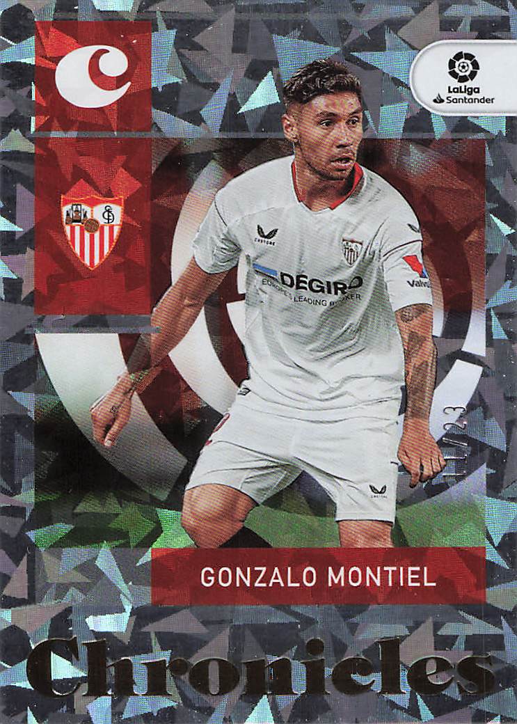 Gonzalo Montiel Sevilla #/23 2022-23 Panini Chronicles - La Liga Cracked Ice