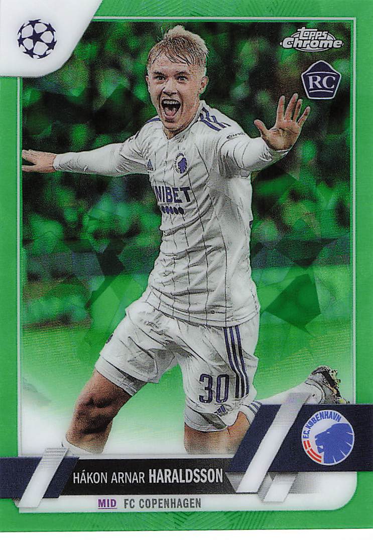 Hákon Haraldsson FC Copenhagen #/70 22-23 Topps Chrome Sapphire UCC Rookie