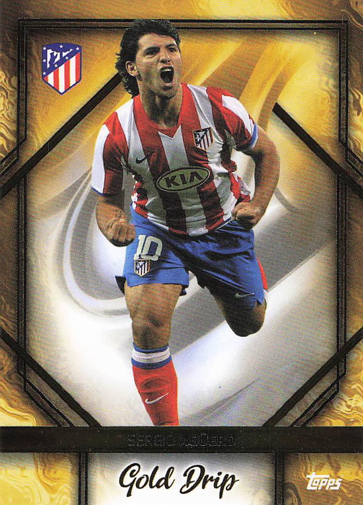 Sergio Agüero Atletico Madrid Gold Drip 2023-24 Topps Atletico Madrid team set