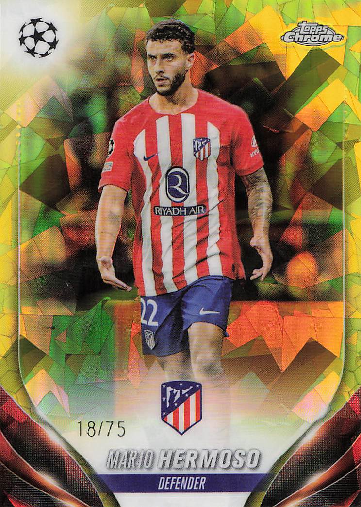 Mario Hermoso Atletico Madrid #/75 2023-24 Topps Chrome Sapphire UCC