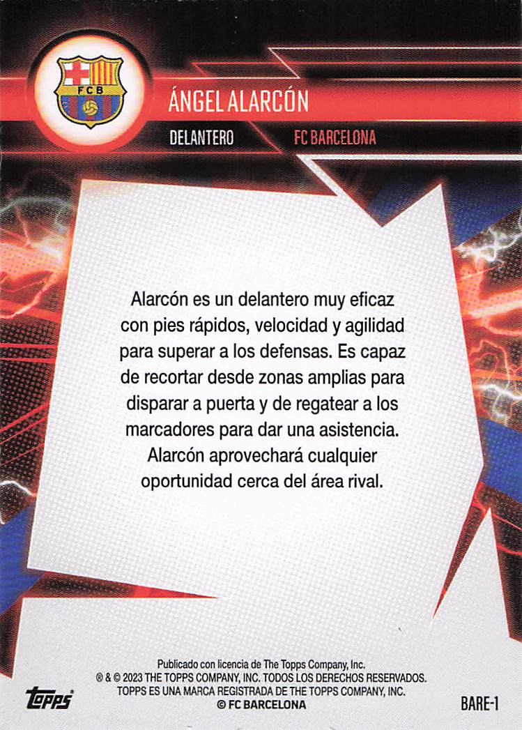 Angel Alarcon FC Barcelona 2023-24 Topps FC Barcelona Fan Set