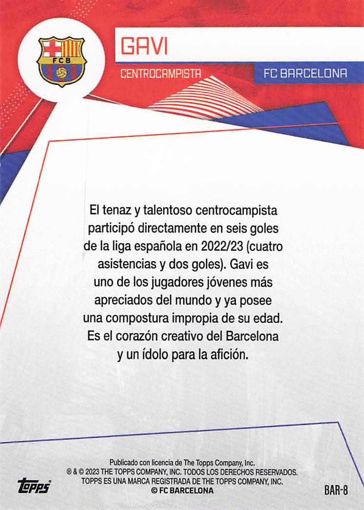 Gavi FC Barcelona 2023-24 Topps FC Barcelona Fan Set