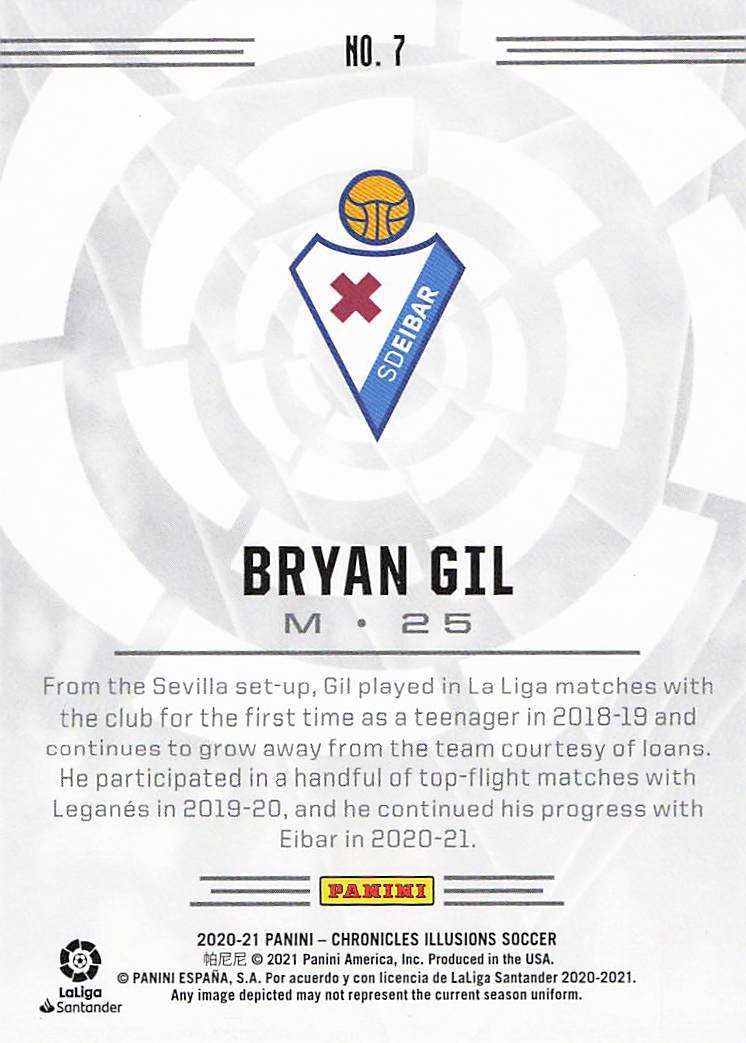 Bryan Gil SD Eibar 2020-21 Panini Chronicles - Illusions La Liga Red Lasers