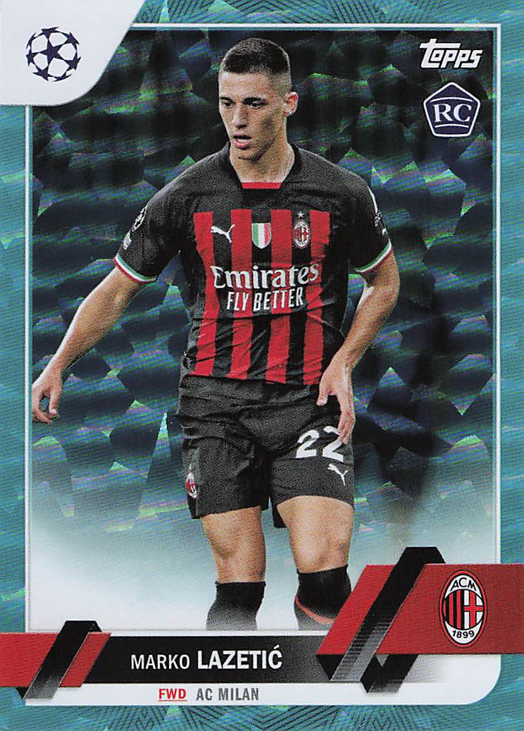 Marko Lazetić A.C. Milan #/399 2022-23 Topps UEFA Club Competitions Rookie