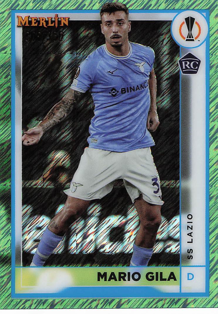 Mario Gila Lazio #/350 2022-23 Merlin Chrome UEFA Club Competitions Rookie