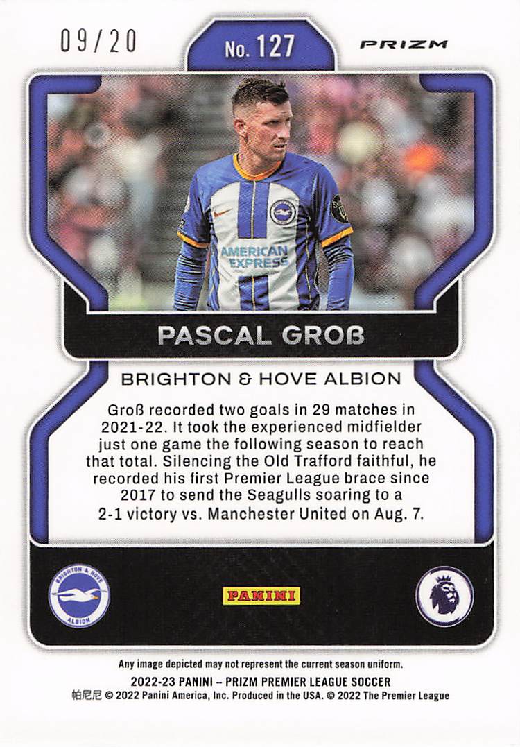 Pascal Gross Brighton & Hove Albion #/20 2022-23 Panini Prizm Premier League