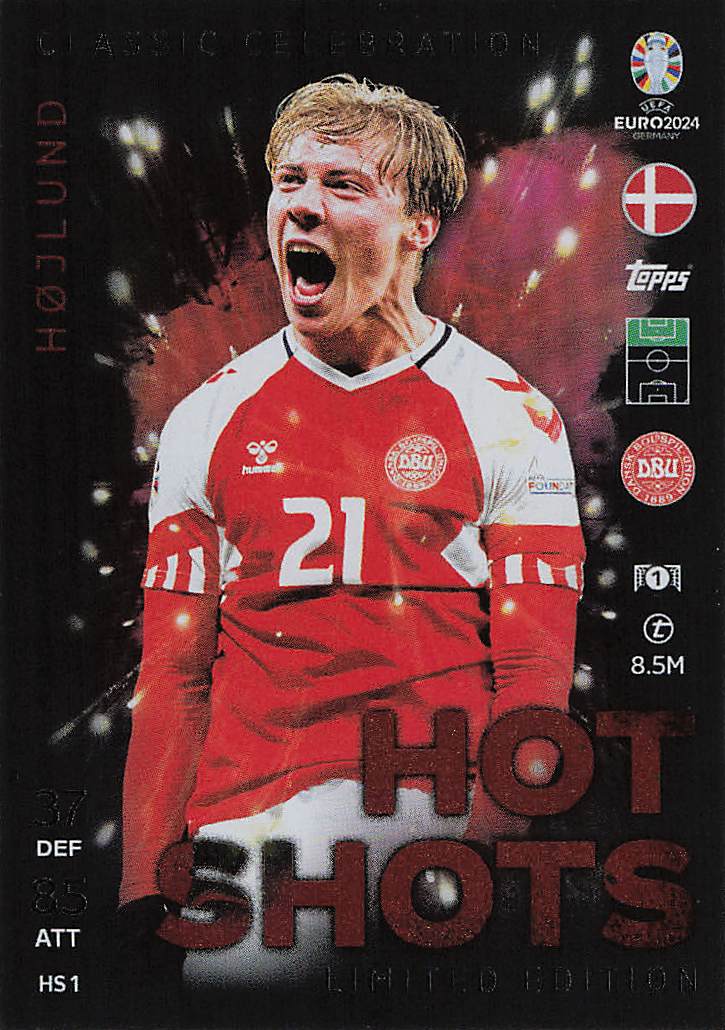 Rasmus Højlund Denmark 2024 Topps Match Attax Euro 2024 Germany