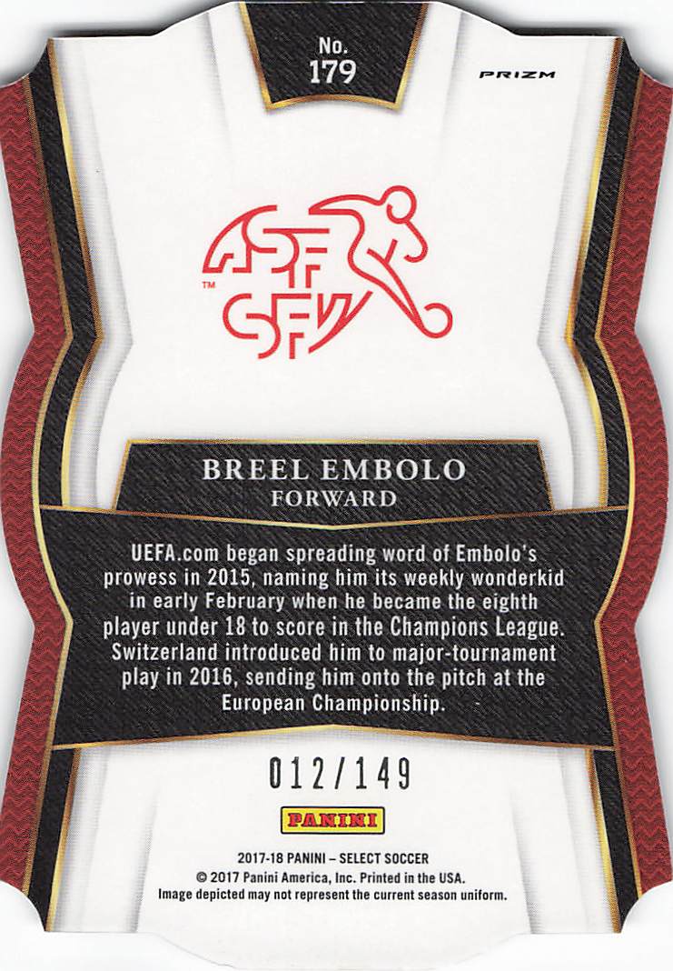 Breel Embolo Switzerland #/149 2017-18 Panini Select
