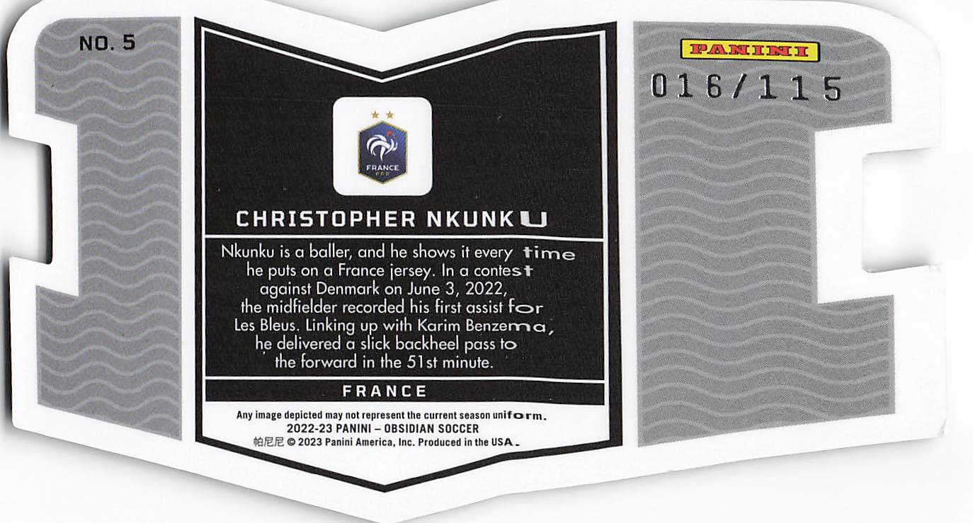 Christopher Nkunku France #/115 2022-23 Panini Obsidian