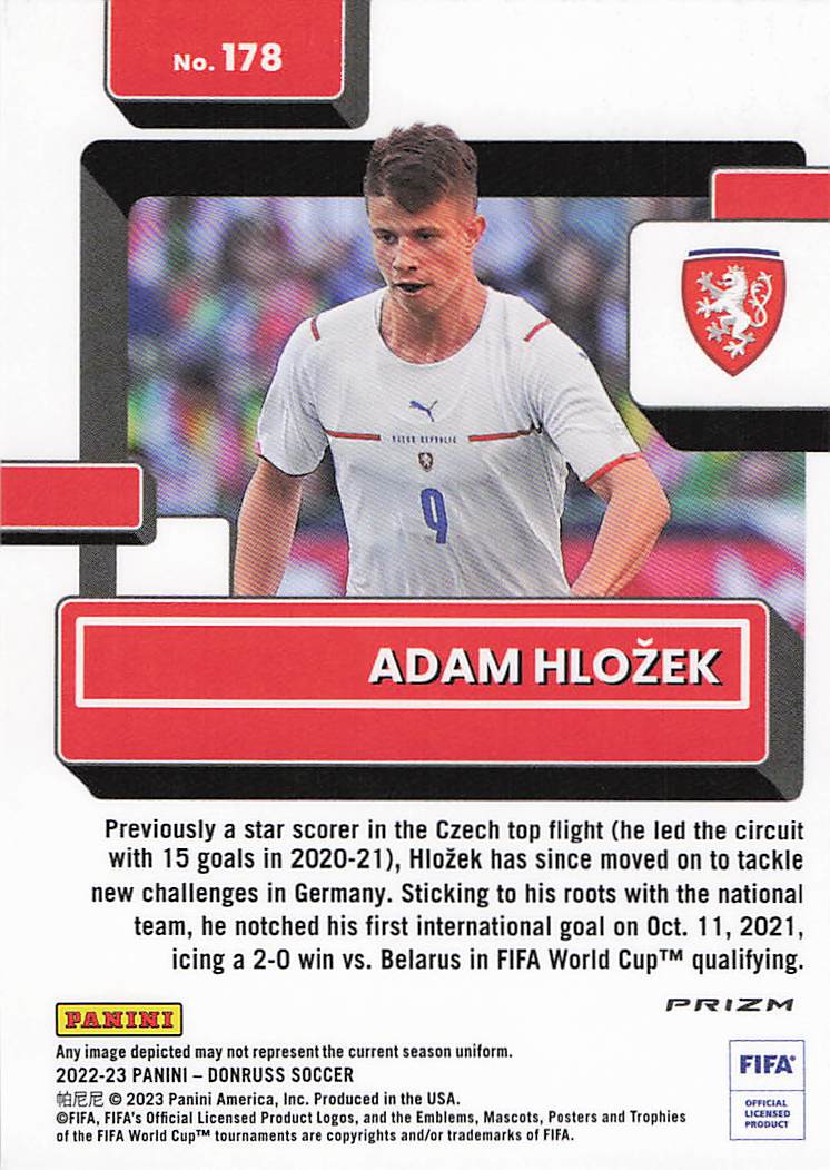 Adam Hlozek Czech Republic 2022-23 Donruss Rookie