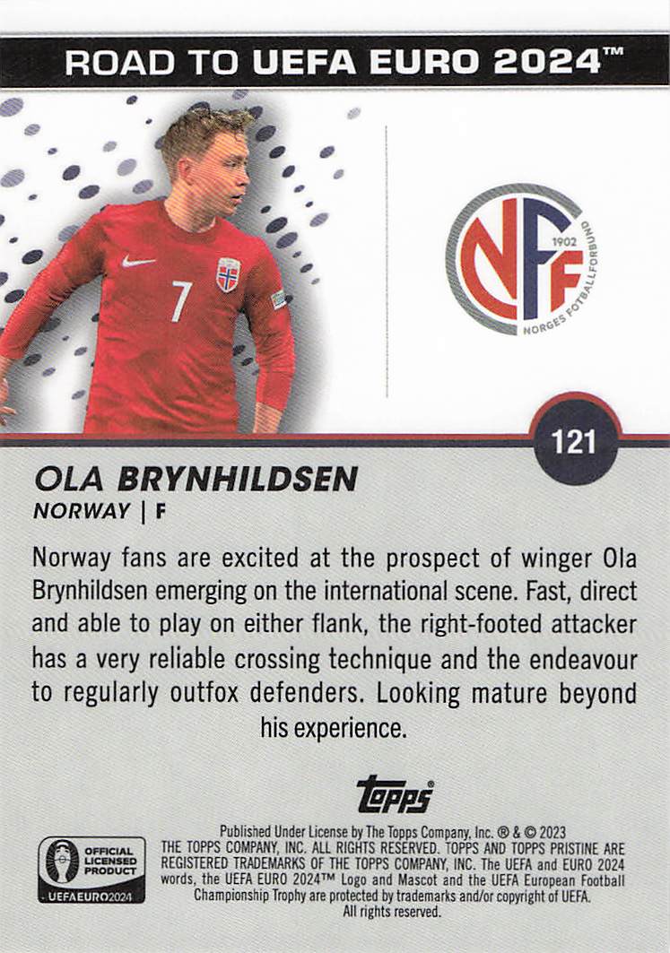Ola Brynhildsen Norway #/75 2023 Topps Pristine Road To Euro 2024