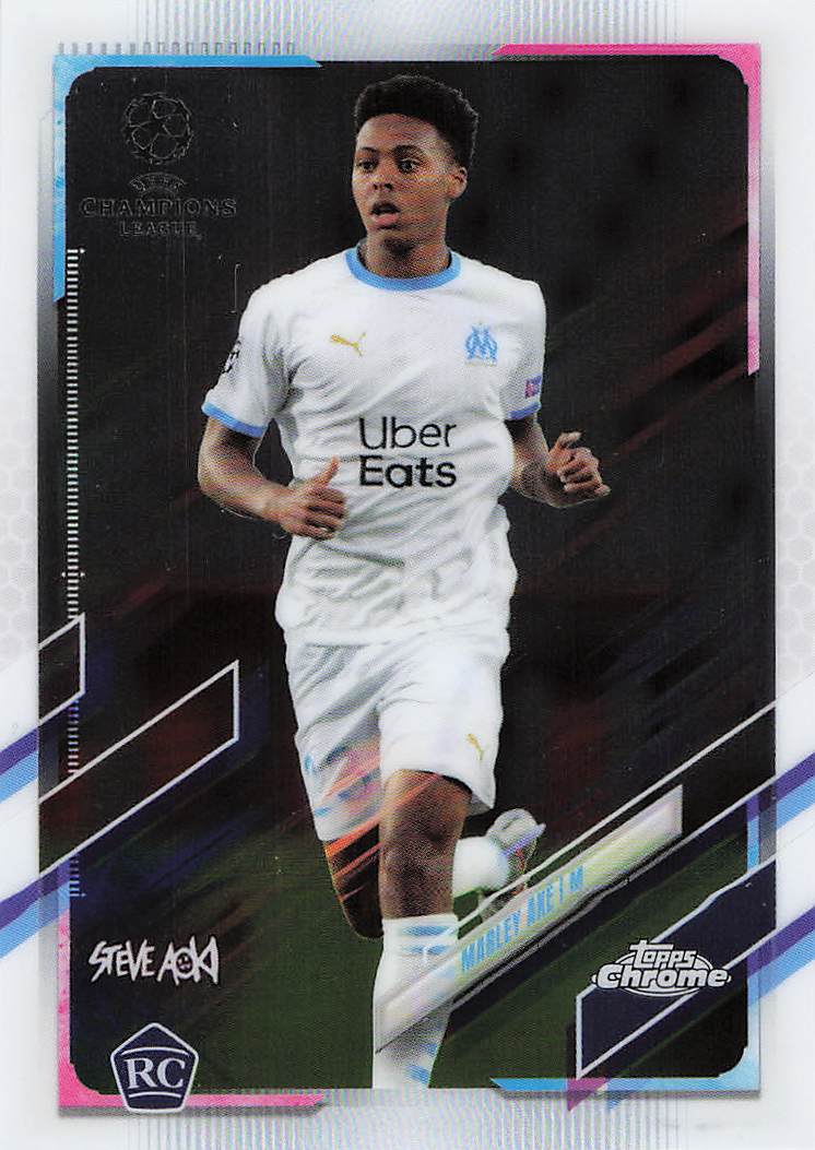 Marley Aké Olympique Marseille /199 20-21 Topps Chrome X Steve Aoki UCL Rookie