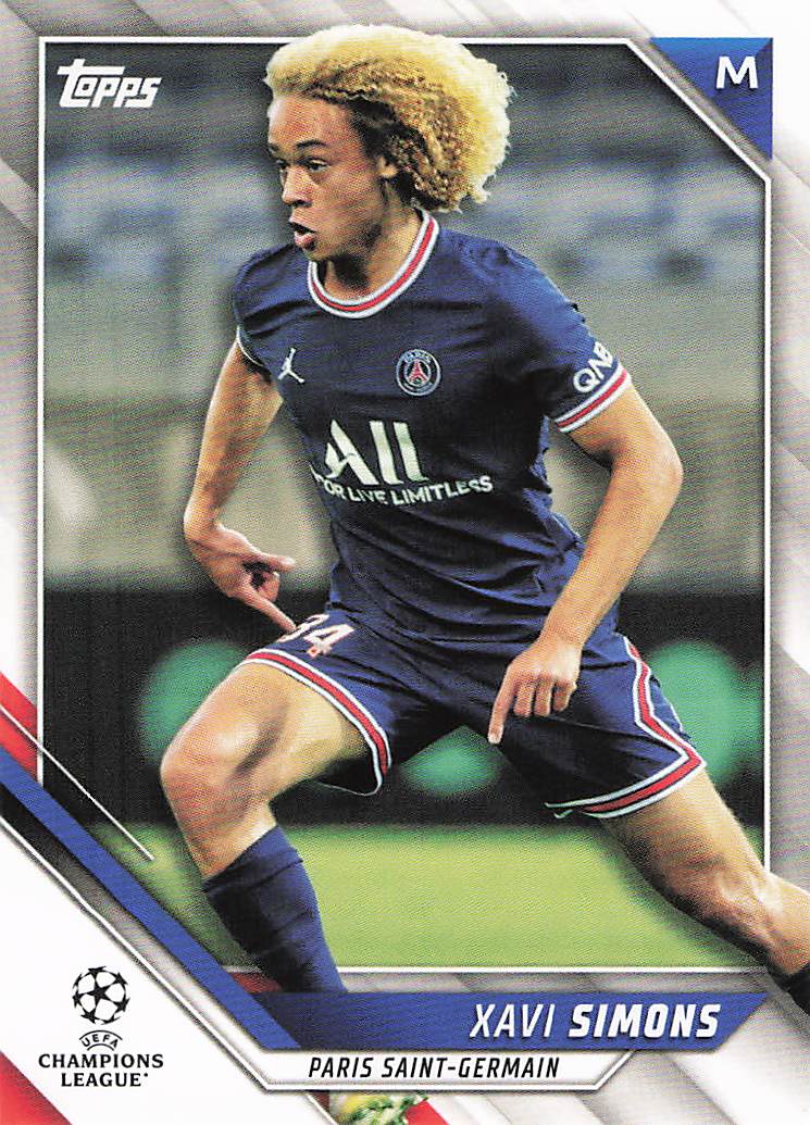 Xavi Simons Paris Saint-Germain 2021-22 Topps UEFA Champions League