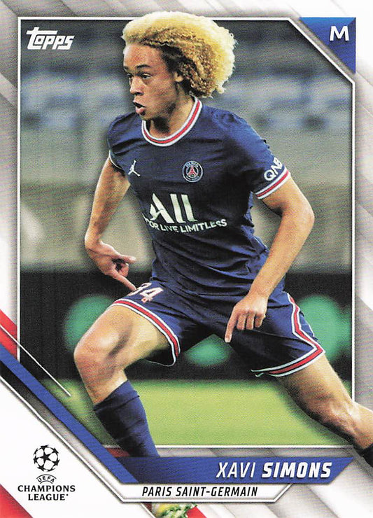 Xavi Simons Paris Saint-Germain 2021-22 Topps UEFA Champions League