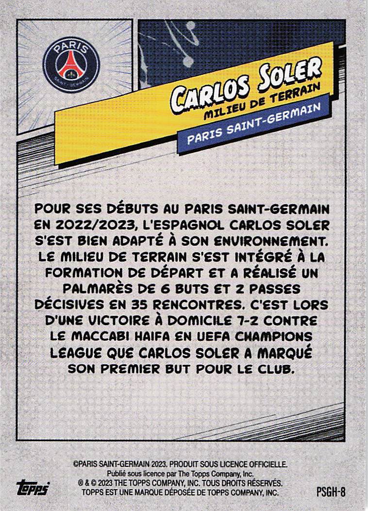 Carlos Soler Paris Saint-Germain 2023-24 Topps Paris Saint-Germain Fan Set Laser