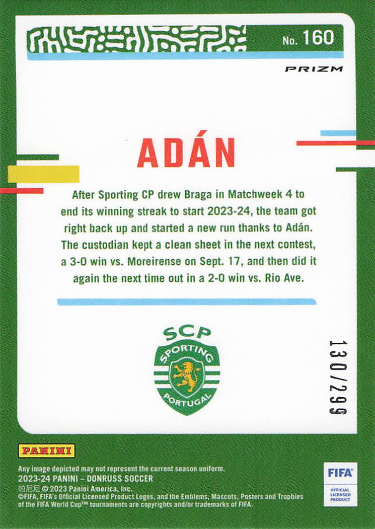 Adán Sporting Clube de Portugal #/299 2023-24 Donruss