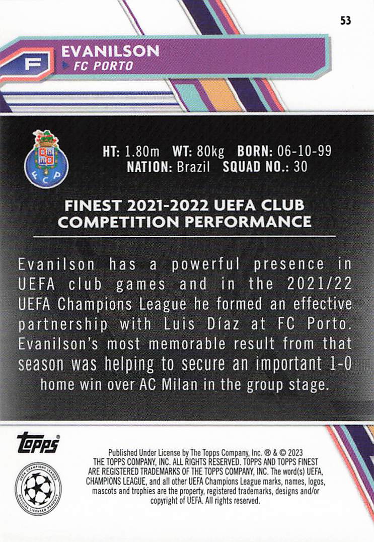 Evanilson Porto #/125 2022-23 Finest UEFA Club Competitions