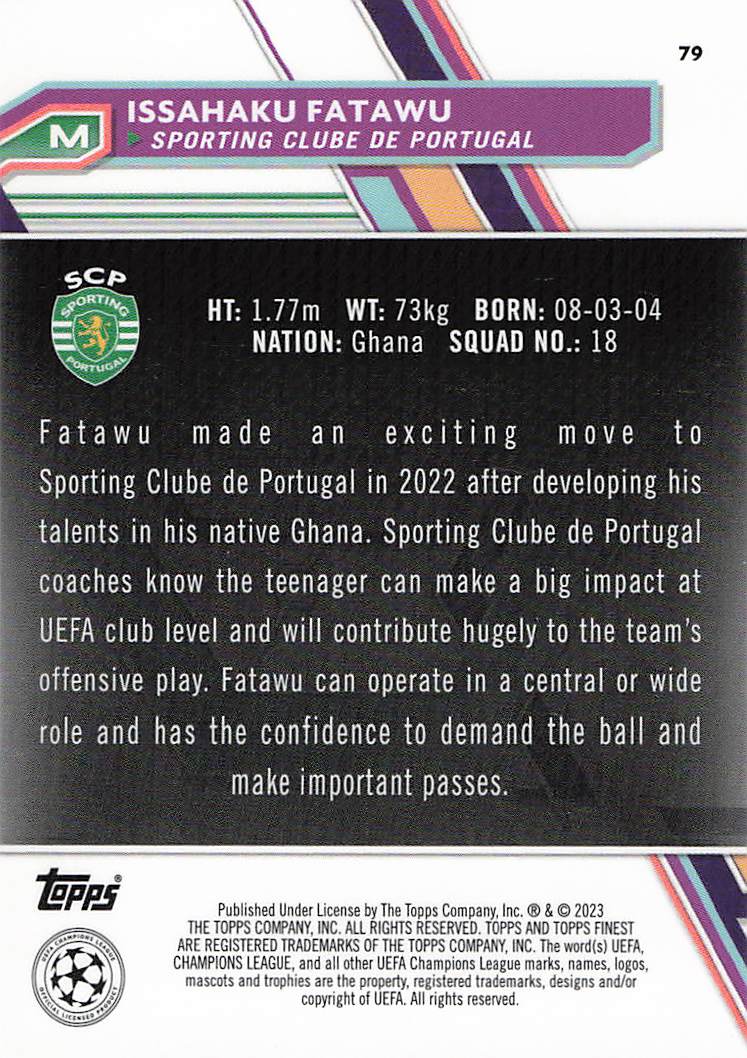 Issahaku Fatawu Sporting Portugal #/125 2022-23 Finest UCC