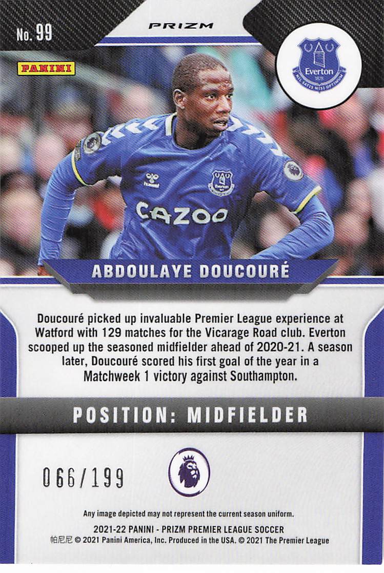 Abdoulaye Doucoure Everton #/199 2021-22 Panini Prizm Premier League