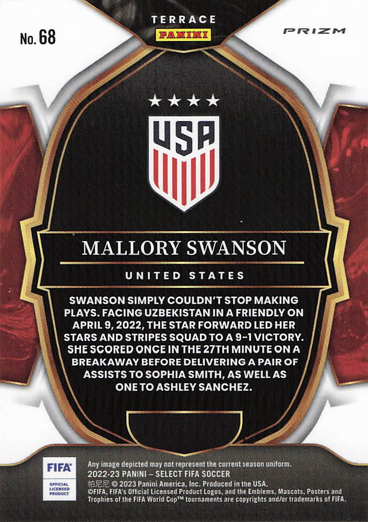 Mallory Swanson USA 2022-23 Panini Select FIFA