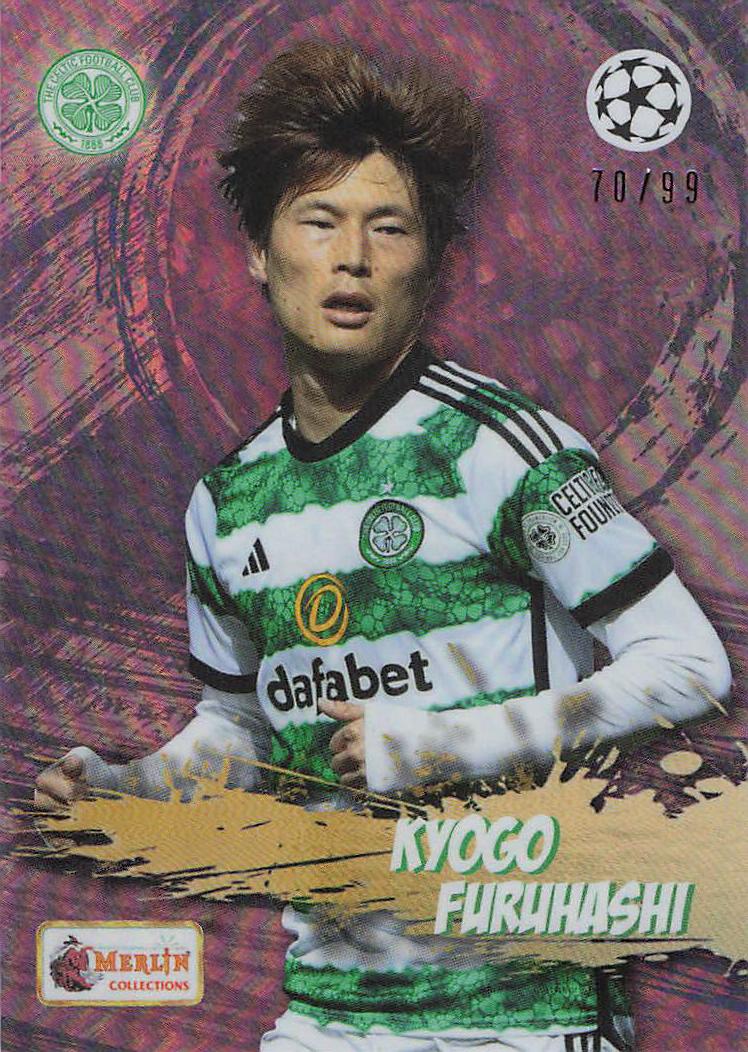 Kyogo Furuhashi Celtic #/99 2023-24 Merlin Heritage UEFA Club Competitions