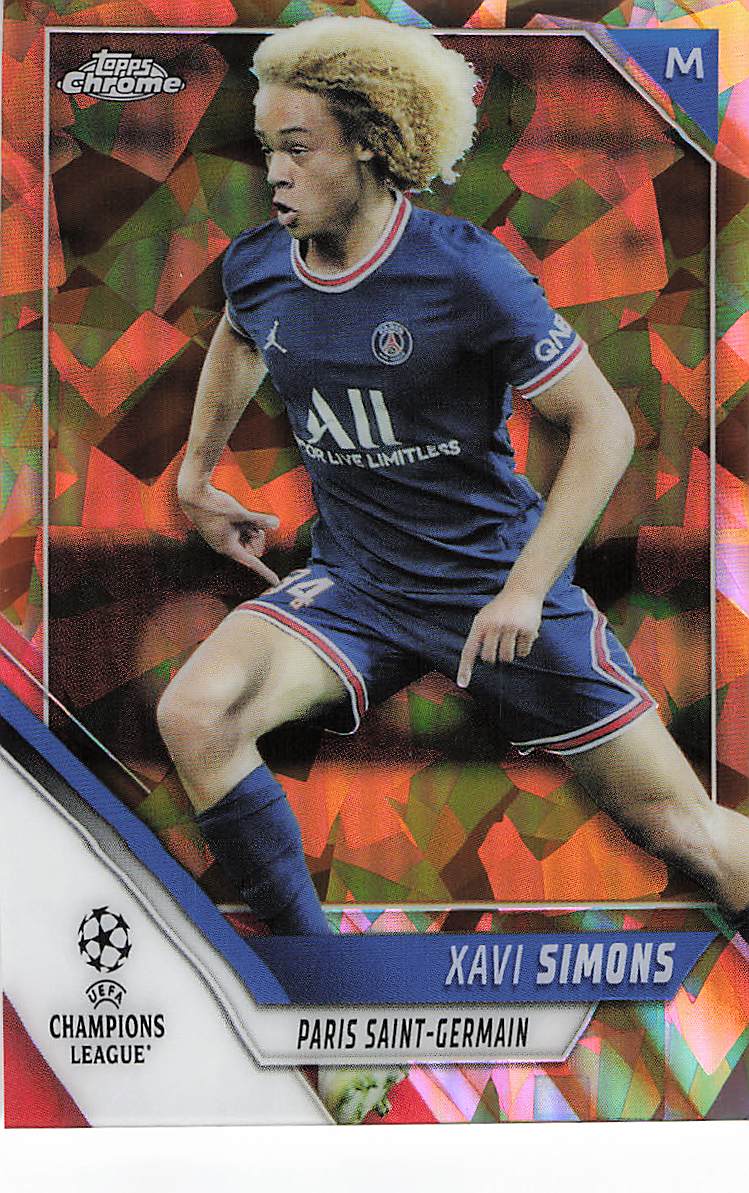 Xavi Simons Paris Saint-Germain #/50 2021-22 Topps Chrome Sapphire Edition UCL