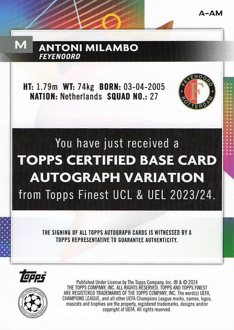 Antoni Milambo Feyenoord 2023-24 Finest UEFA Club Competitions Auto