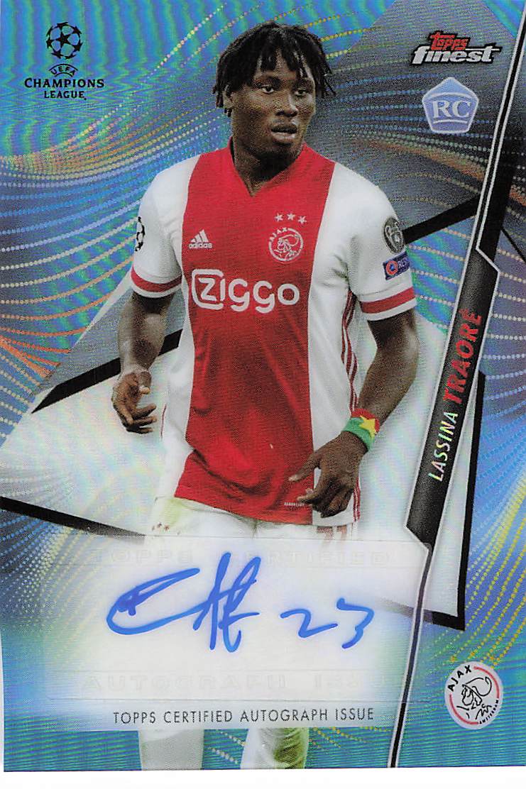 Lassina Traoré Ajax #/150 2020-21 Topps Finest UEFA Champions League Auto
