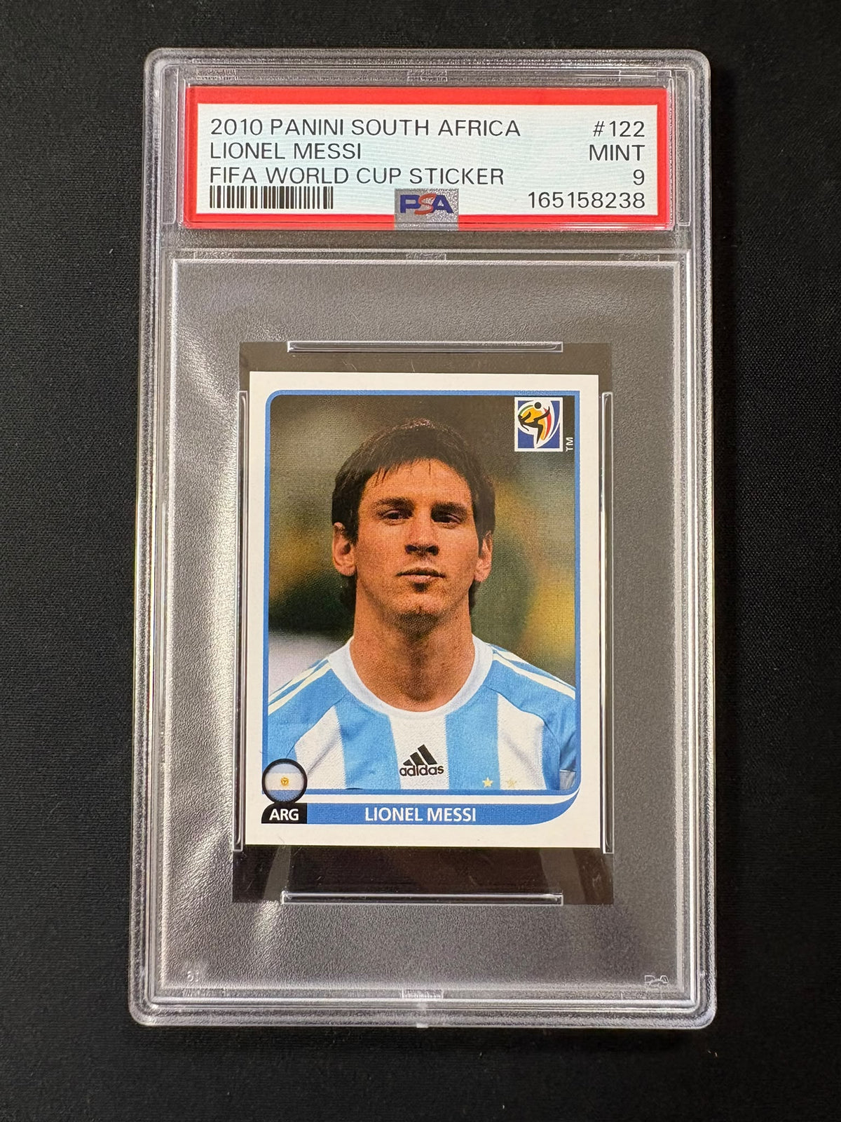 Lionel Messi - 2010 Panini World Cup Sticker PSA 9