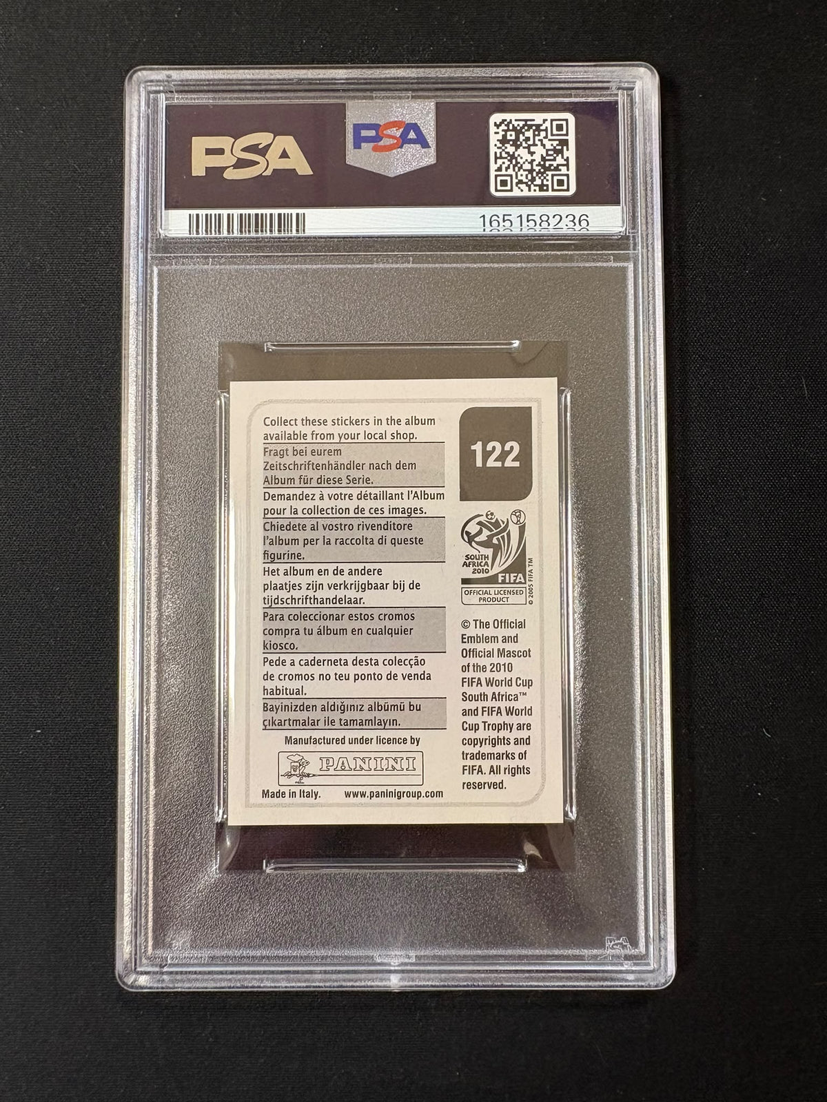 Lionel Messi - 2010 Panini World Cup Sticker PSA 8 (165158236)