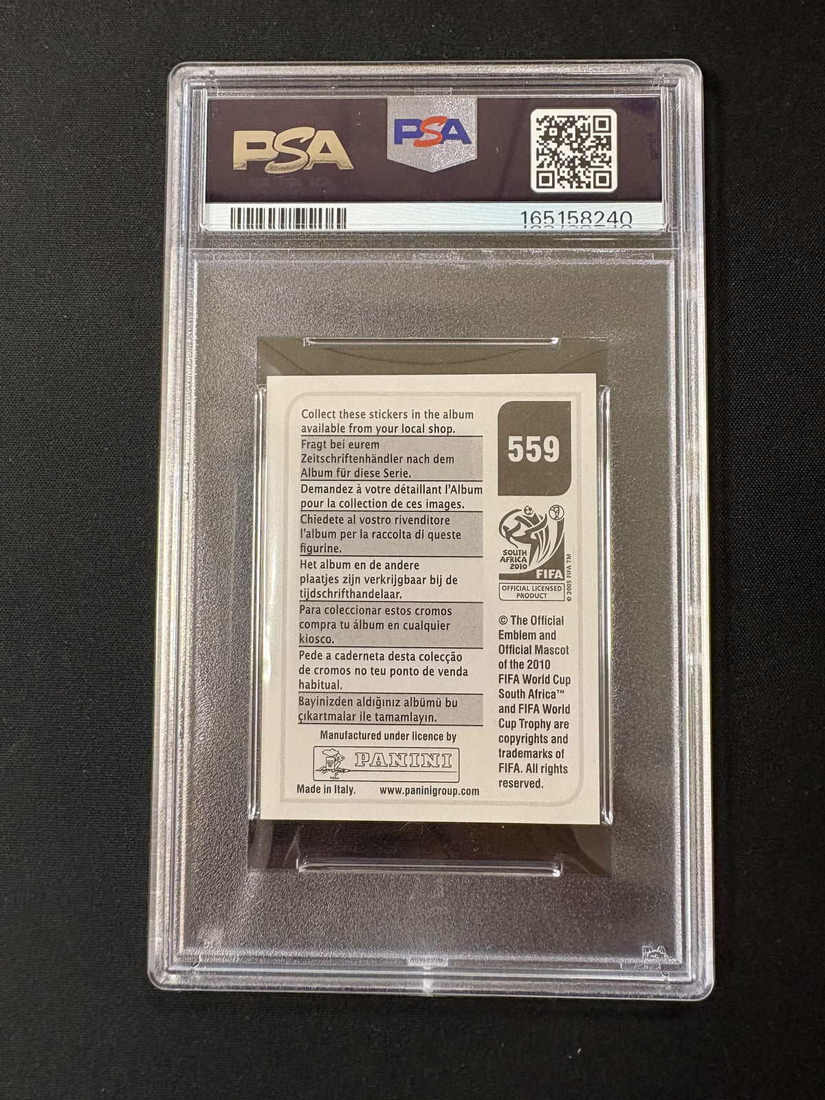 Cristiano Ronaldo - 2010 Panini World Cup Sticker PSA 7