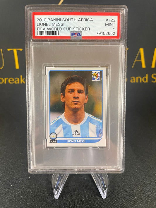 2010 Panini South Africa World Cup Sticker Lionel Messi PSA 9