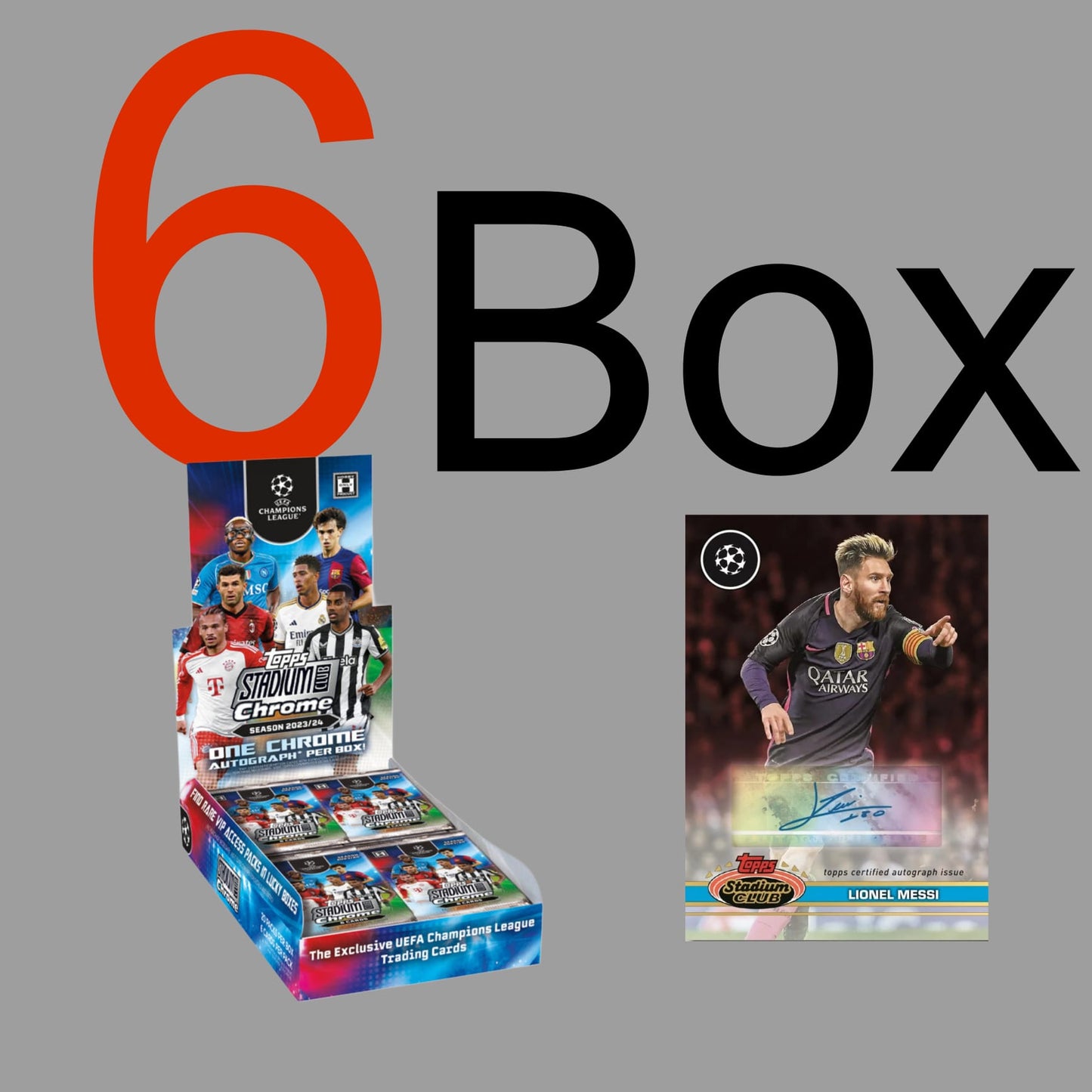 2023-24 Topps Stadium Club Chrome UCL Soccer Hobby Box 6x (HALF CASE) #071