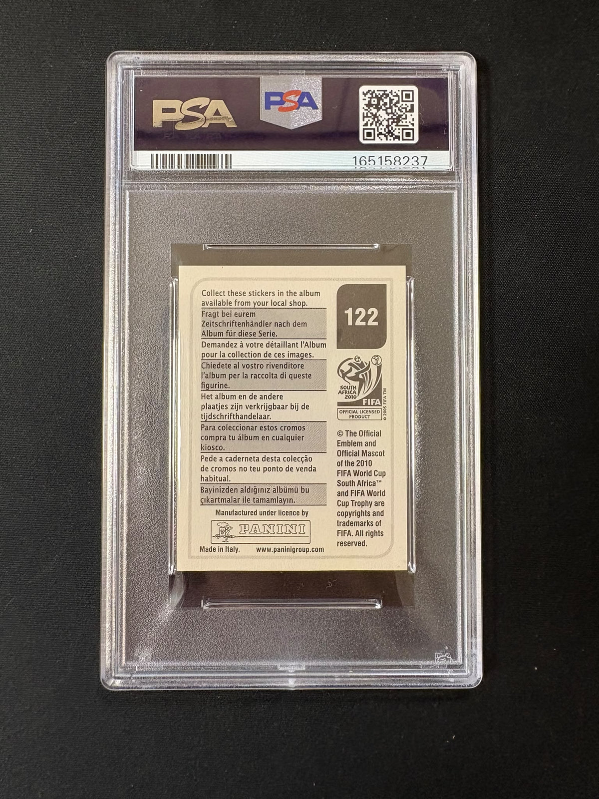 Lionel Messi - 2010 Panini World Cup Sticker PSA 10