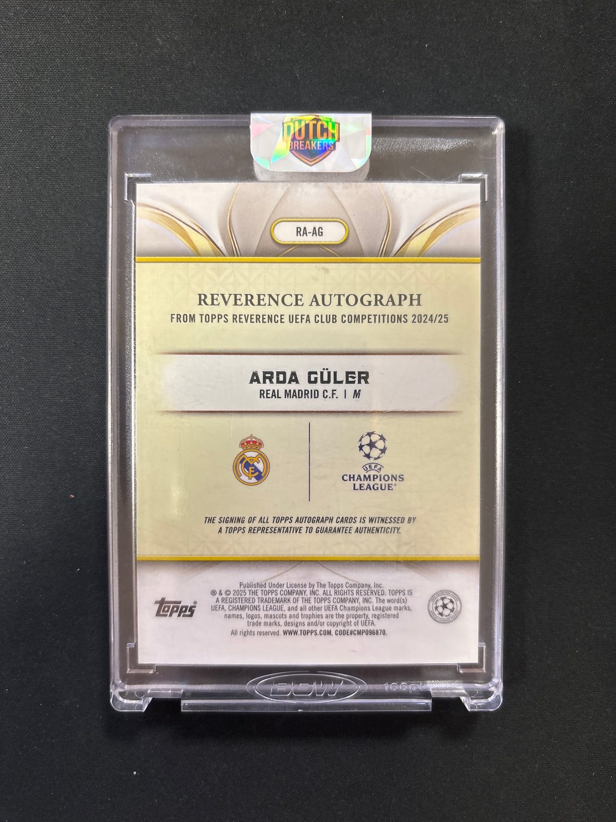 Arda Guler - 2024-25 Topps Reverence autograph /25