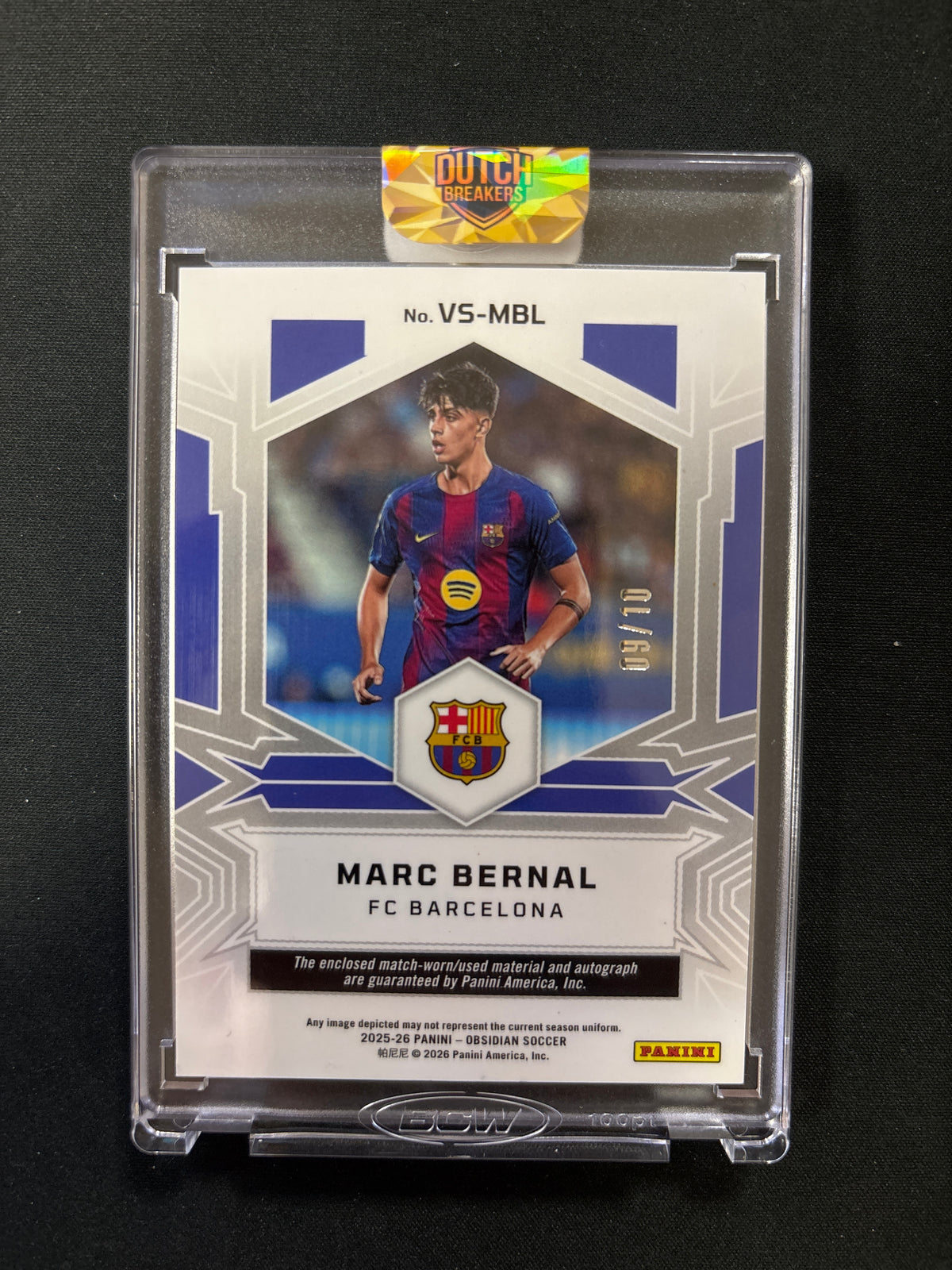 Marc Bernal - 2025-26 Panini Obsidian Autograph Patch /10