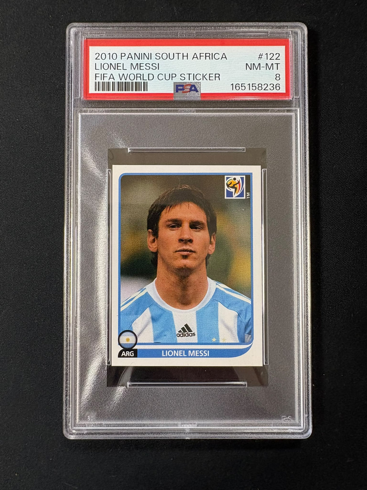 Lionel Messi - 2010 Panini World Cup Sticker PSA 8 (165158236)