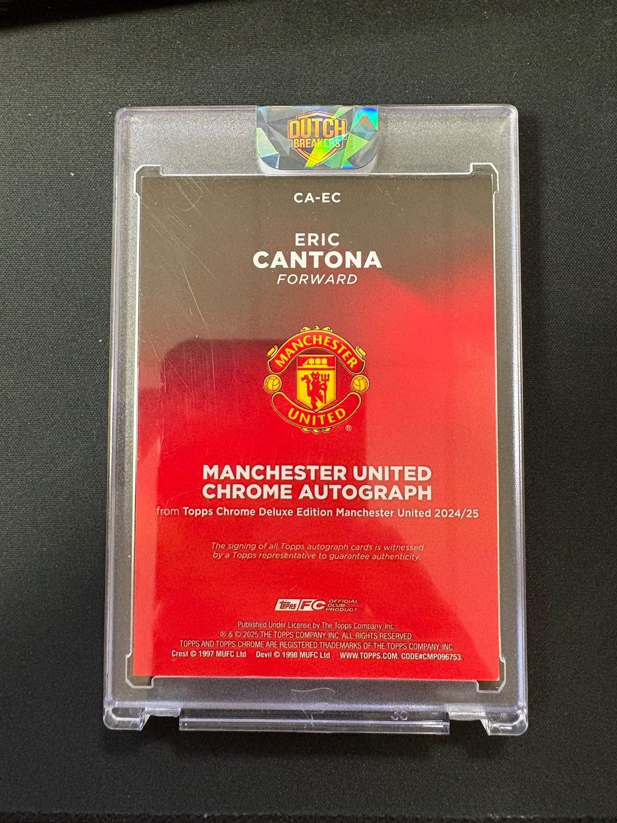 Eric Cantona - 2024-25 Topps Chrome Manchester United Deluxe Autograph /10